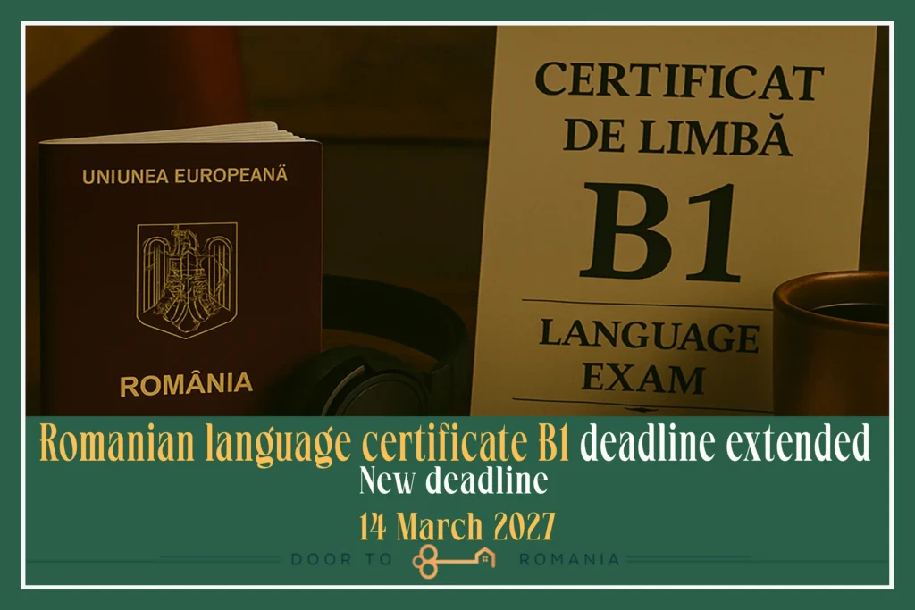 Romanian language certificate B1 deadline extension 2027